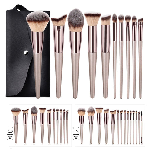 10 Champagne Gold Makeup Brush Set Loose Powder Flame Brush 14 Eye Shadow Brush Beauty Tools Manufacturer