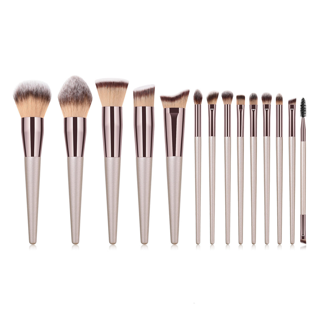 10 Champagne Gold Makeup Brush Set Loose Powder Flame Brush 14 Eye Shadow Brush Beauty Tools Manufacturer