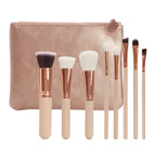 Dark Brown?Pink 8 Makeup Brush Set