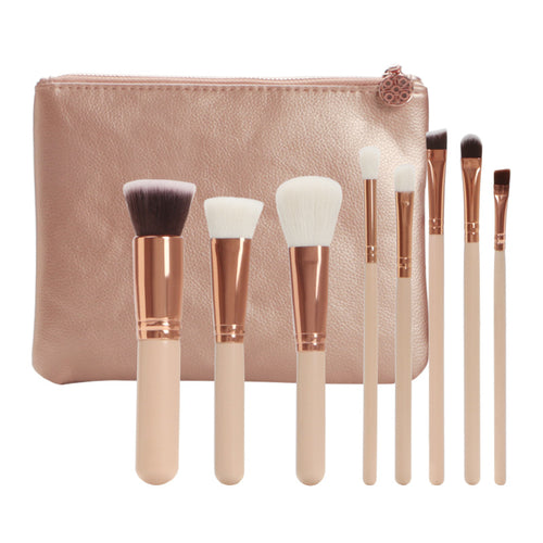 Dark Brown?Pink 8 Makeup Brush Set