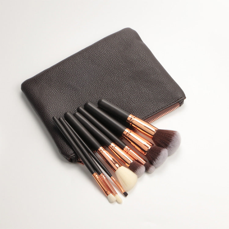 Dark Brown?Pink 8 Makeup Brush Set