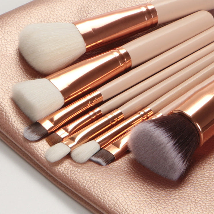 Dark Brown?Pink 8 Makeup Brush Set