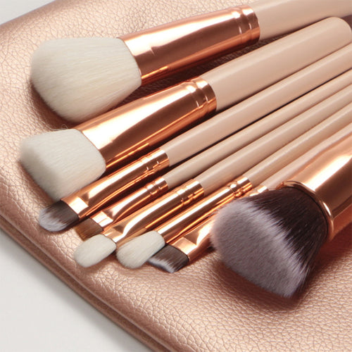 Dark Brown?Pink 8 Makeup Brush Set