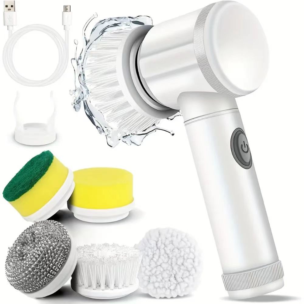 Dishwashing Brush Magic Brush Electric Cleaning Brush Electric Bath Brush Bath Brush 5 In One Brush