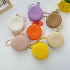 Foreign Trade Straw Woven Bag, Children's Bag, Travel Crossbody Bag, New Stylish And Cute Baby Bag For Boys And Girls, Versatile Small Shoulder Bag